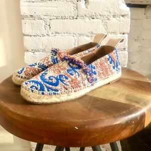 Chloe Woody Tapestry Slip-On Espadrilles Flats